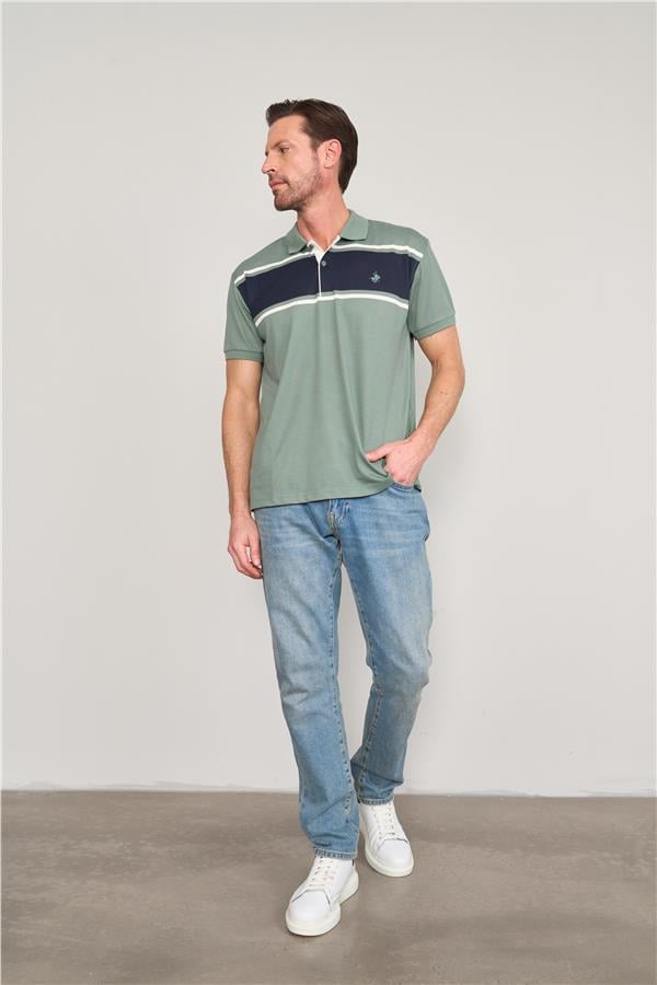 Chester Polo 4110 Erkek Polo Yaka 30/1 Ringelli Pike T-shirt Açık Haki