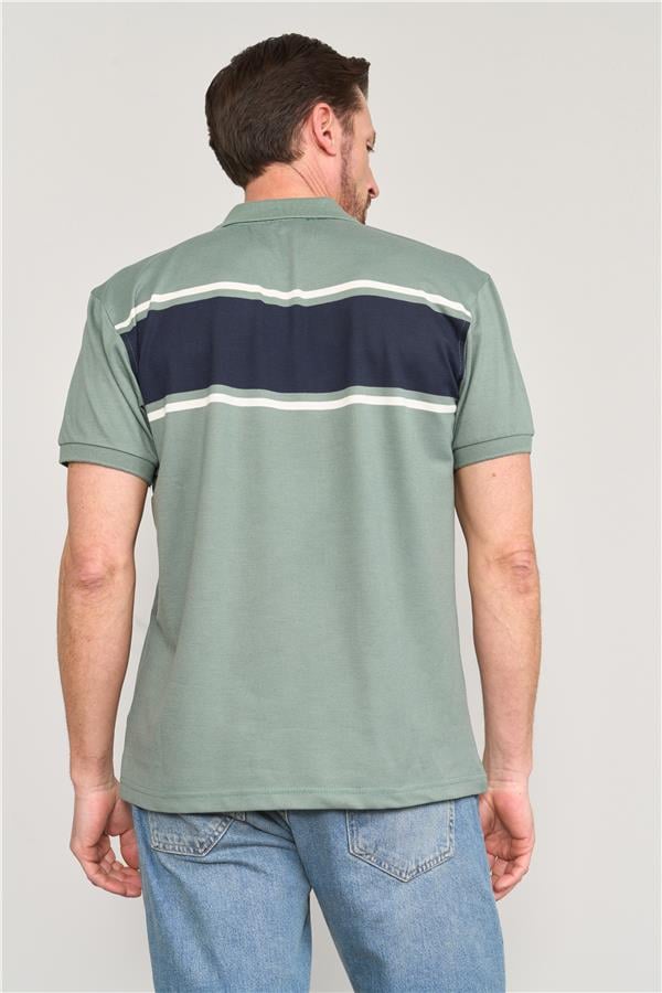 Chester Polo 4110 Erkek Polo Yaka 30/1 Ringelli Pike T-shirt Açık Haki