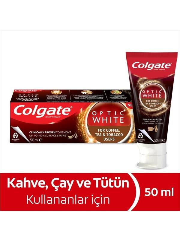 COLGATE 50ML OPTIC WHITE KAHVE CAY TUTUN