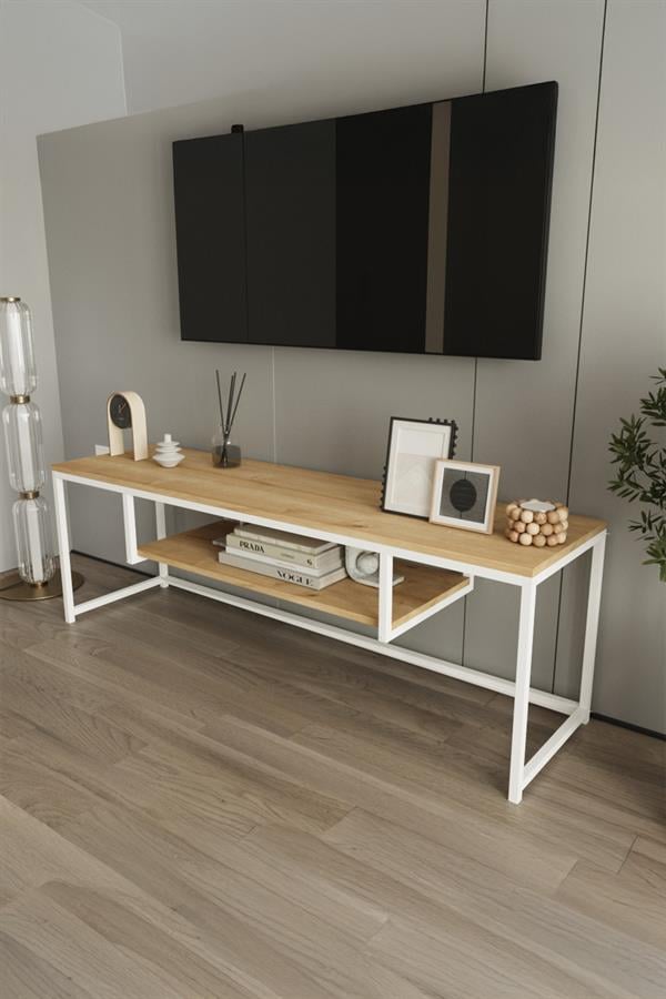 Deconode Arcadia TV Sehpası Beyaz-Çam DN1095BÇ