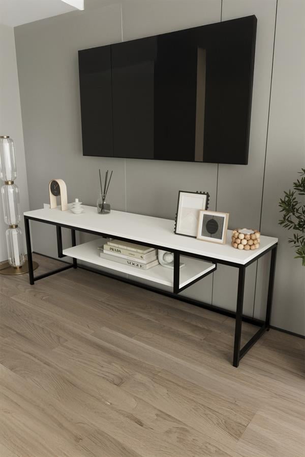 Deconode Arcadia TV Sehpası Siyah- Beyaz DN1095SB
