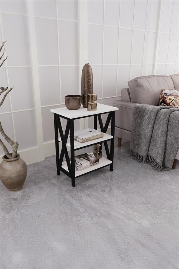 Deconode Classy Yan Sehpa Siyah- Beyaz DN1048SB