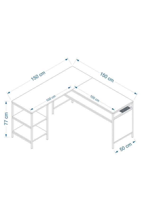 Deconode Deluxe Köşe Çalışma Masası Antrasit DN1122A