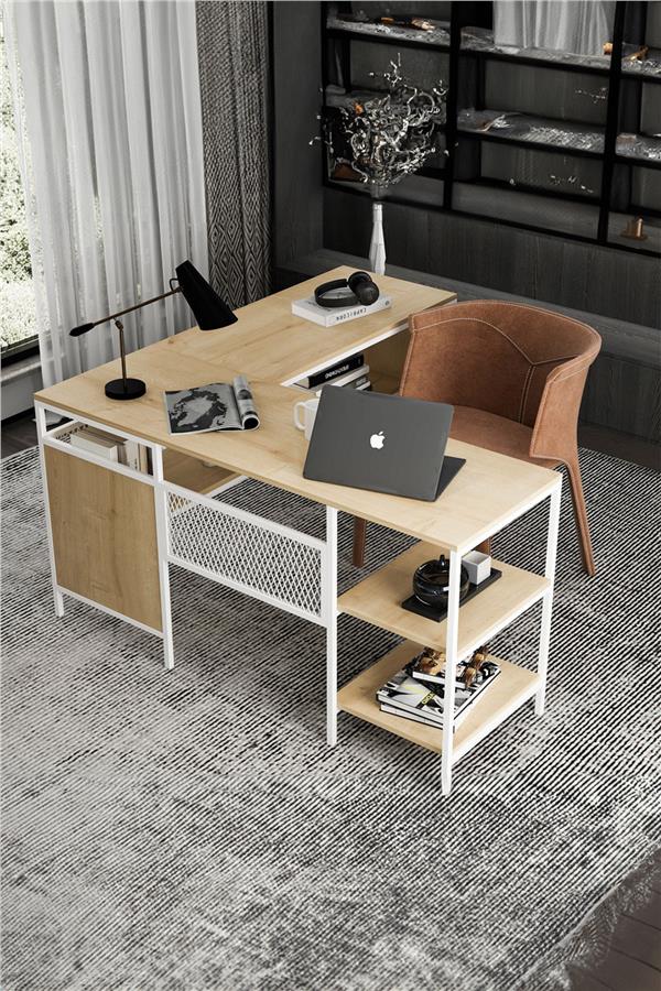 Deconode Deluxe Köşe Çalışma Masası Çam DN1122C