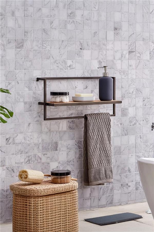 Deconode Eden Askılıklı Duvar Rafı Siyah-Kahverengi DN1096SK