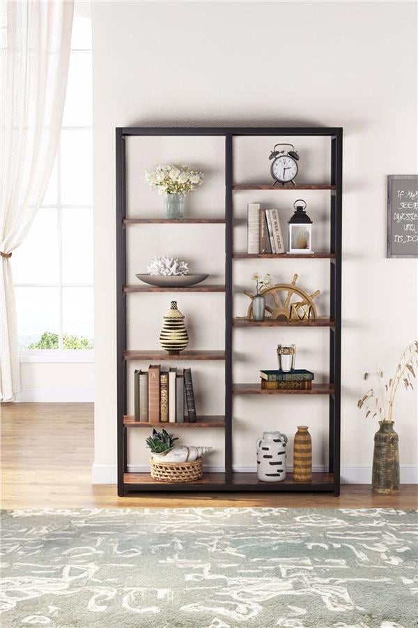 Deconode Lumina 10 Bölmeli Kitaplık Siyah-Kahverengi DN1065SK