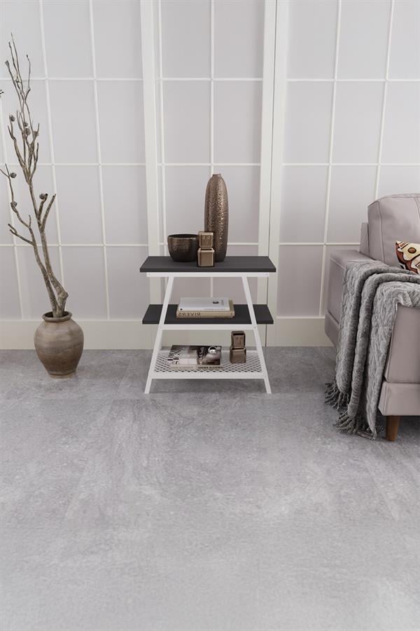 Deconode Marla Yan Sehpa Beyaz-Antrasit DN1071BA