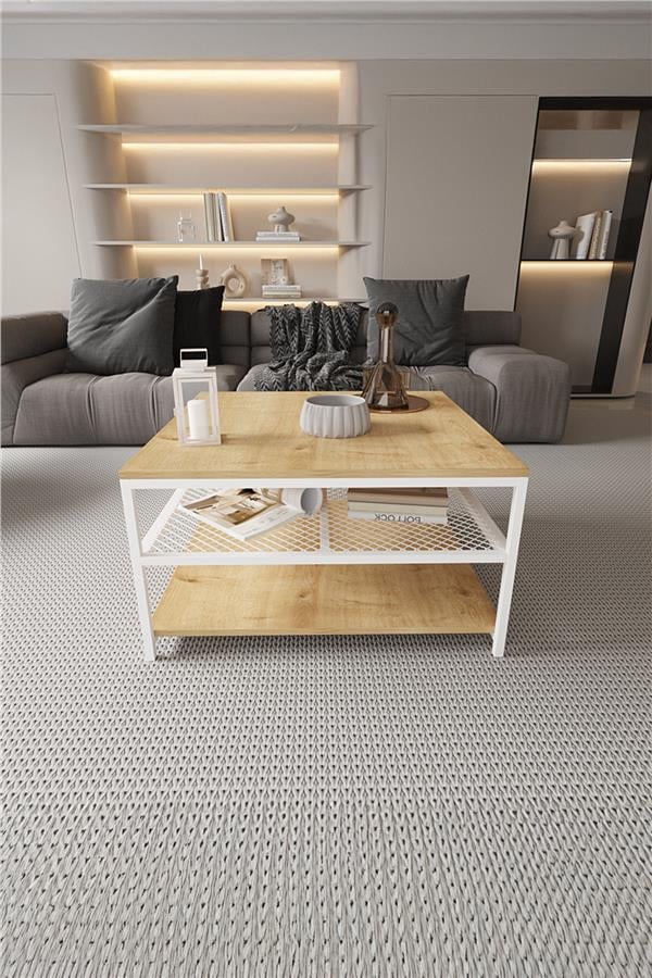 Deconode Mirage Orta Sehpa Beyaz-Çam DN1045BÇ