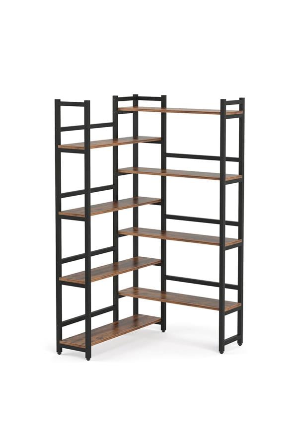 Deconode Style Köşe Kitaplık Siyah-Kahverengi DN1056SK