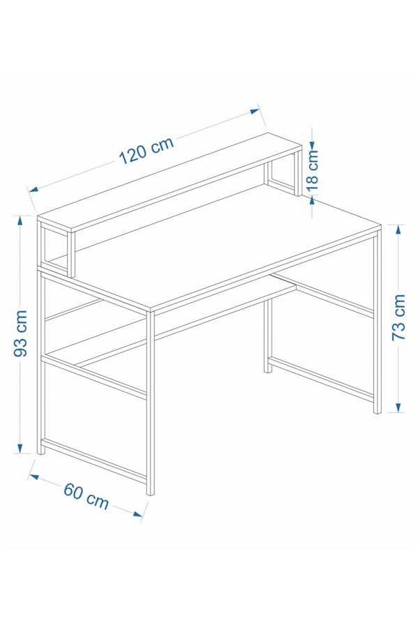Deconode Trendy Monitör Raflı Çalışma Masası Antrasit DN1106A