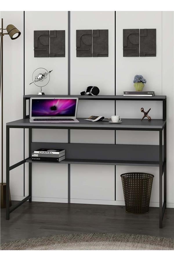 Deconode Trendy Monitör Raflı Çalışma Masası Antrasit DN1106A