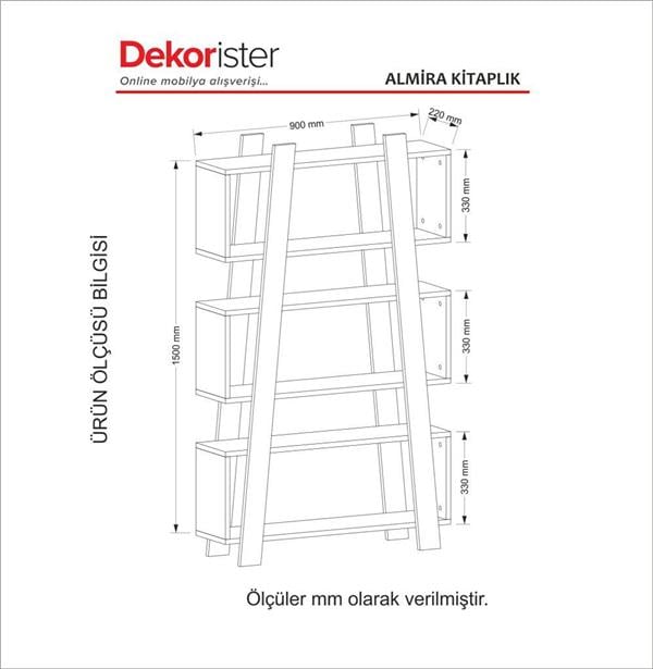 Dekorister Almira Kitaplık Beyaz