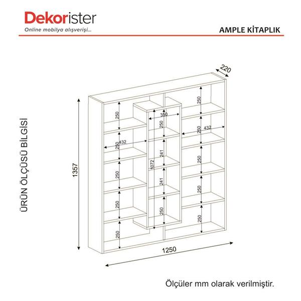 Dekorister Ample Kitaplık CevizBeyaz