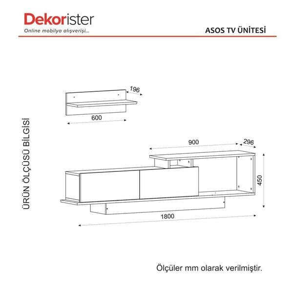 Dekorister Asos Tv Ünitesi BeyazCeviz