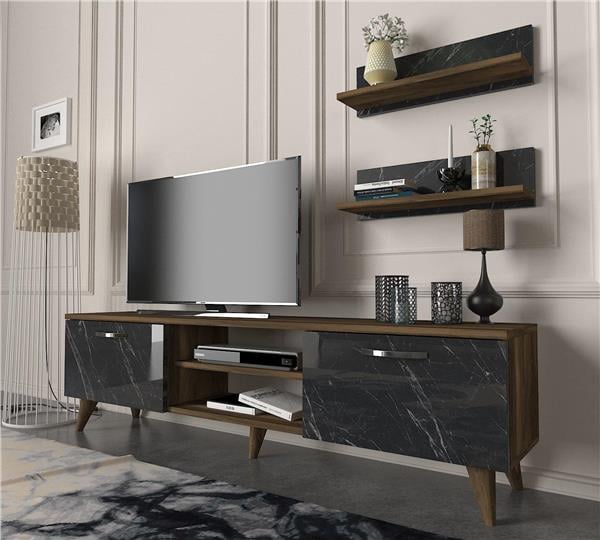 Dekorister Ayden Tv Ünitesi CevizMermer