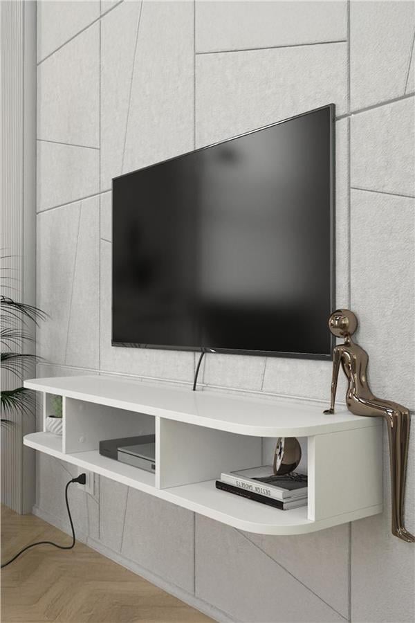 Dekorister Bask Tv Sehpası Beyaz 120 cm