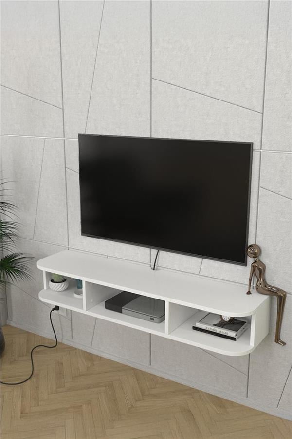 Dekorister Bask Tv Sehpası Beyaz 120 cm