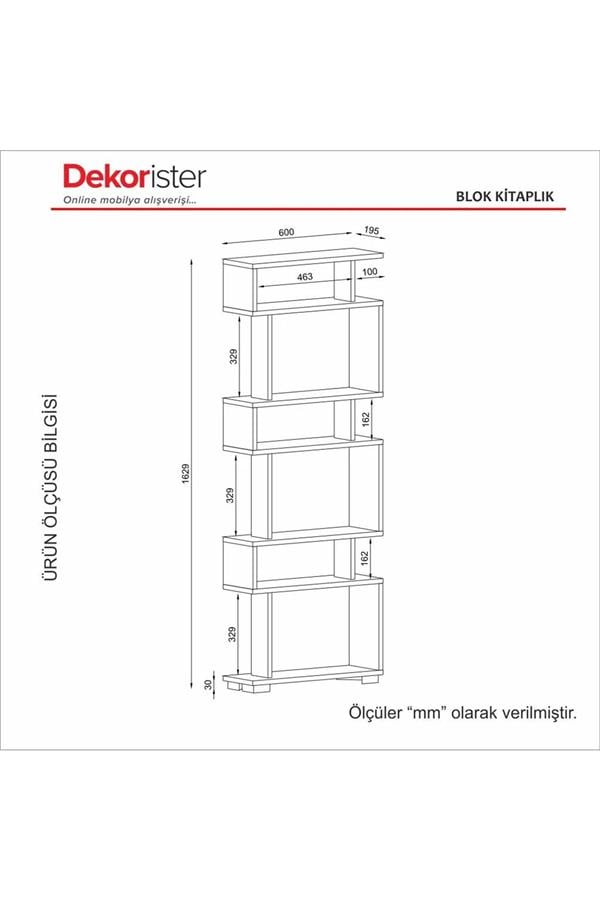 Dekorister Blok Kitaplık Traverten