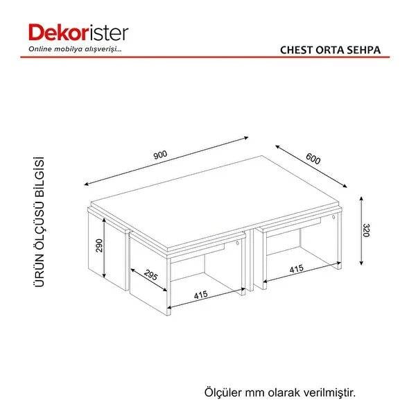 Dekorister Chest Orta Sehpa BeyazCordoba