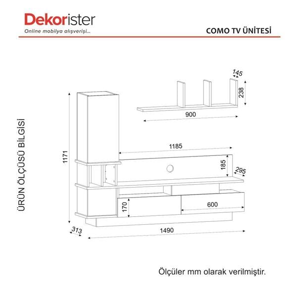 Dekorister Como Tv Ünitesi BeyazCordoba