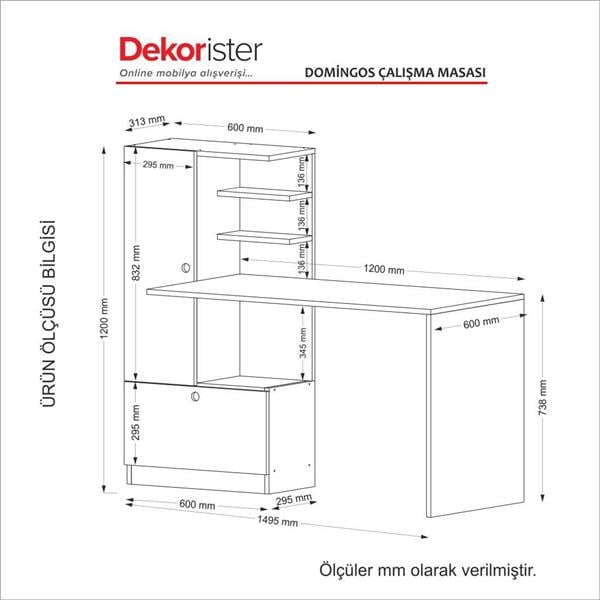 Dekorister Domingos Çalışma Masası BeyazCeviz