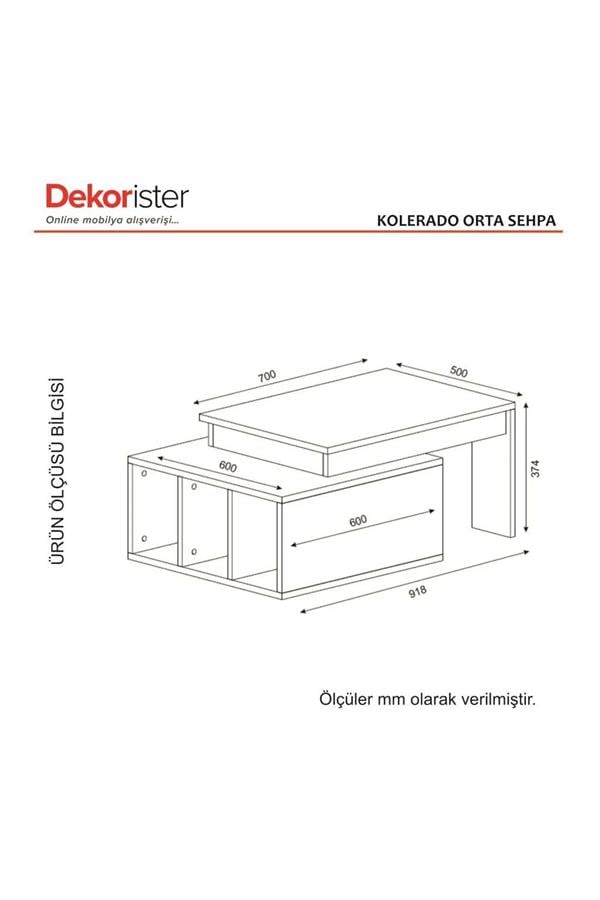 Dekorister Kolerado Orta Sehpa Kumtaşı - Traverten