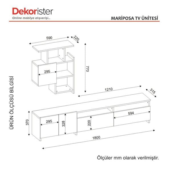 Dekorister Mariposa Tv Ünitesi CevizBeyaz