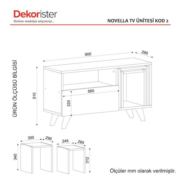 Dekorister Novella K2 Tv Ünitesi BeyazCeviz