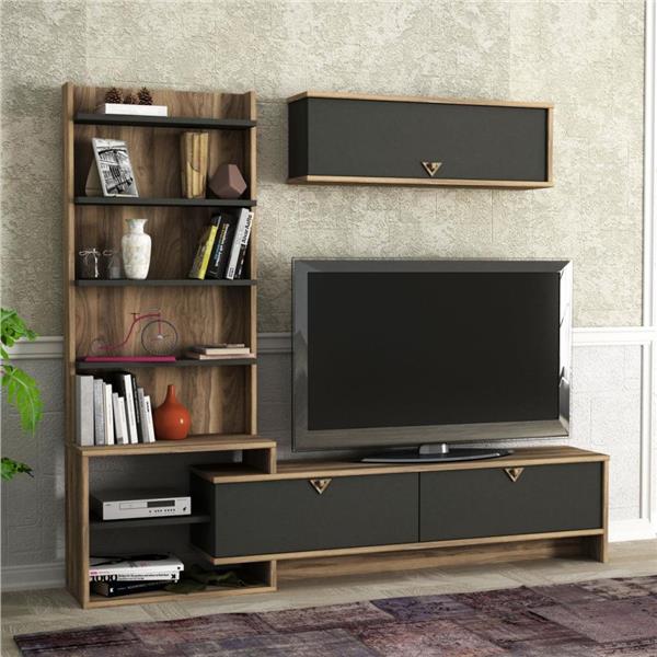 Dekorister Pırıl Tv Ünitesi CevizAntrasit