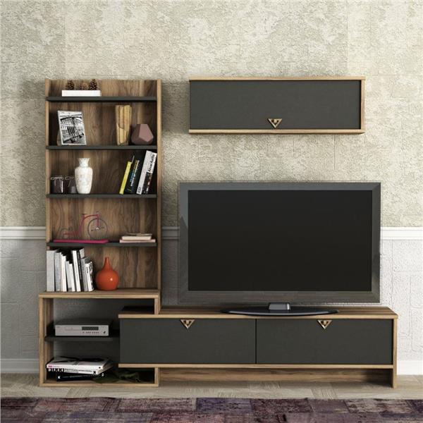 Dekorister Pırıl Tv Ünitesi CevizAntrasit