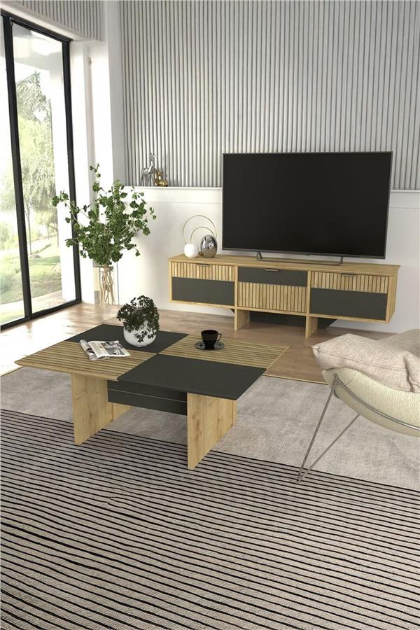 Dekorister Poleth Tv Stand Safir - Antrasit - Bona