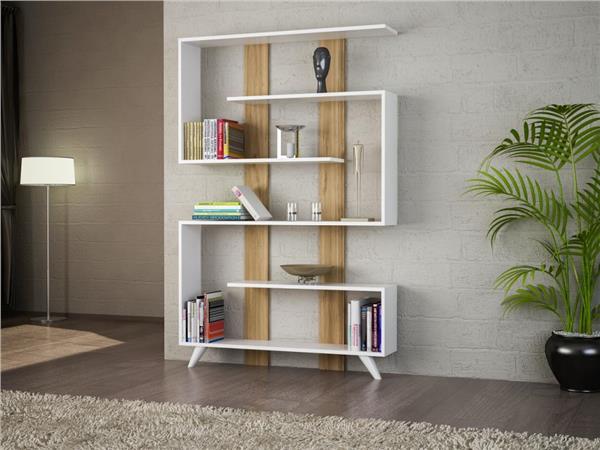 Dekorister Rain Kitaplık BeyazCeviz