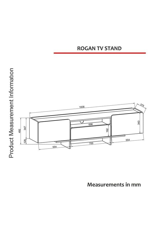 Dekorister Rogan Tv Stand Kumtaşı - Senkronsiyah
