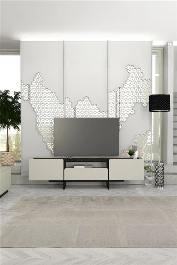 Dekorister Rogan Tv Stand Kumtaşı - Senkronsiyah
