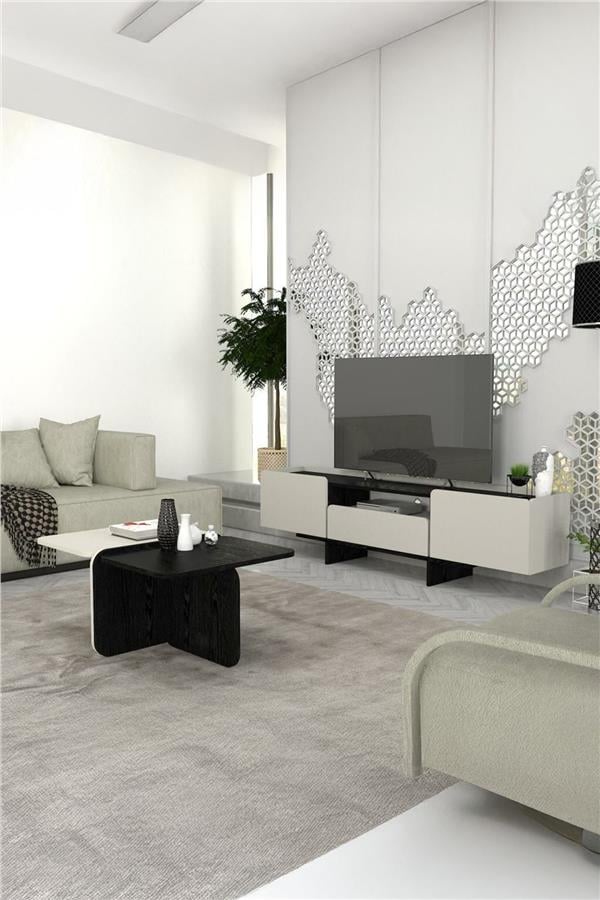 Dekorister Rogan Tv Stand Kumtaşı - Senkronsiyah