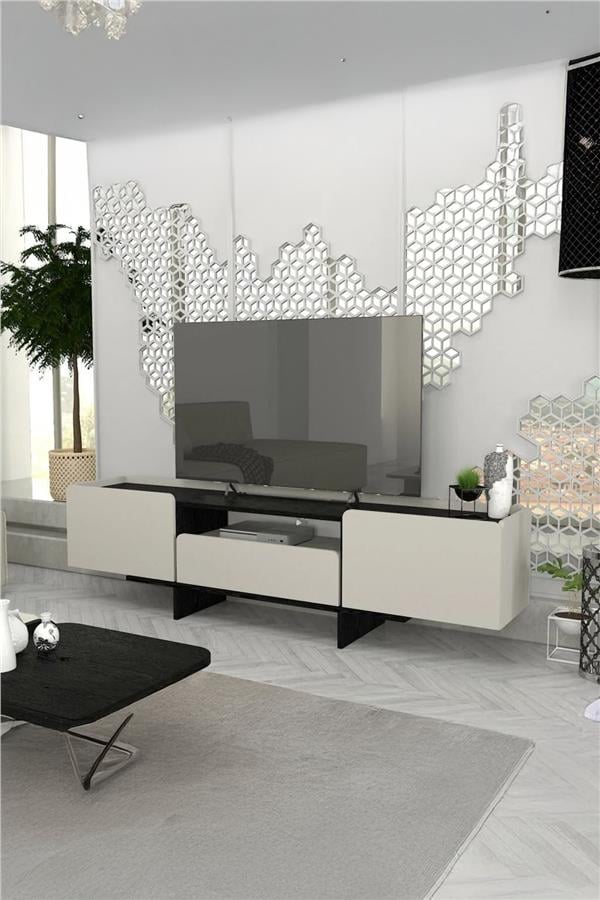 Dekorister Rogan Tv Stand Kumtaşı - Senkronsiyah