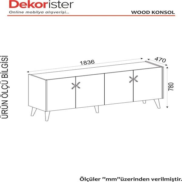 Dekorister Wood Konsol CevizAntrasit