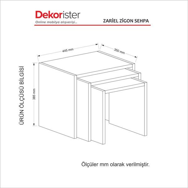 Dekorister Zariel Zigon Sehpa Beyaz