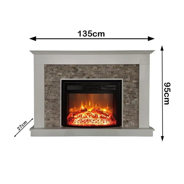 DLC 1110S Stone 1800w Ses Efektli Bluetoothlu Dekoratif Elektrikli Şömine