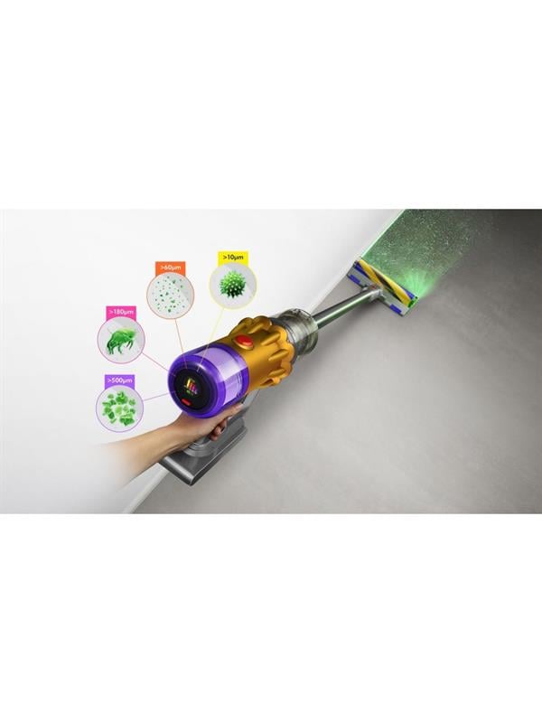 Dyson V12 Detect Slim Absolute Kablosuz Şarjlı Dikey Süpürge Sarı Nikel