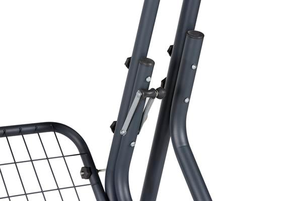 Erinöz Salvia 3 Kişilik Bahçe Balkon Teras Salıncağı - Minder: Gri Çizgili Tente: Gri