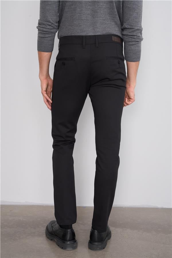 Erpant Slim Fit Gabardin Siyah Pantolon