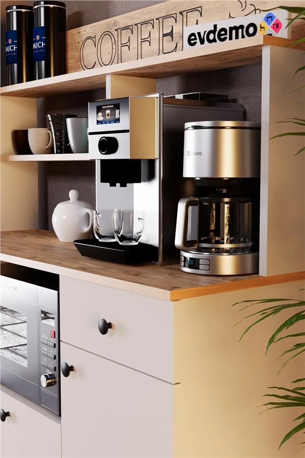 Evdemo Barista Kahve Köşesi Çok Amaçlı Dolap Atlantik Çam