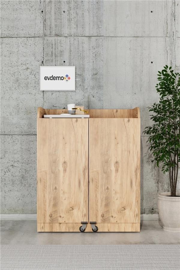 Evdemo Derin 2 Kapaklı Erzak Kiler Dolabı Atlantik Çam