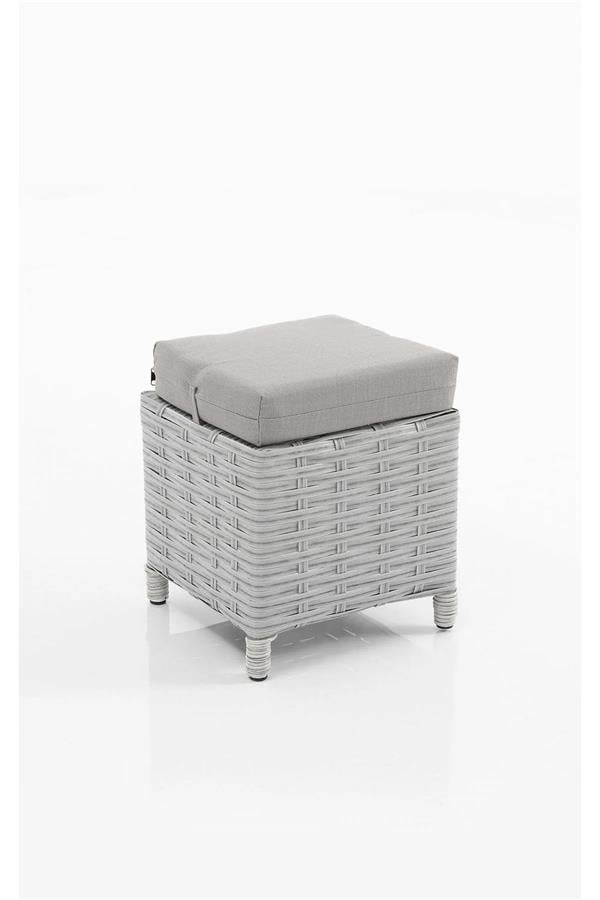 Evdemo Eren Rattan Puflu Bahçe Balkon Takımı 3+1+1 Gri