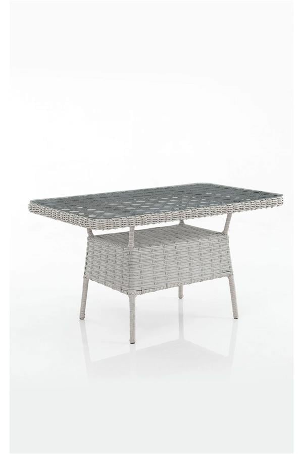 Evdemo Eren Rattan Puflu Bahçe Balkon Takımı 3+1+1 Gri