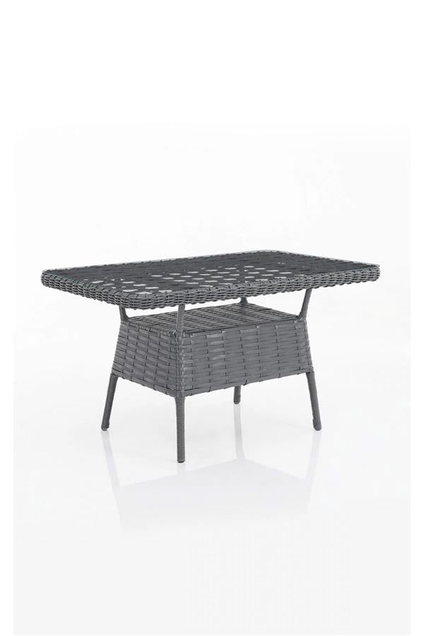 Evdemo Eren Rattan Puflu Bahçe Balkon Takımı 3+1+1 Antrasit