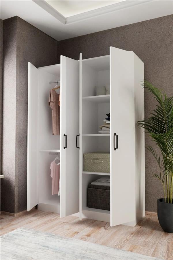 Evdemo Gabi 4 Kapaklı Gardırop Beyaz