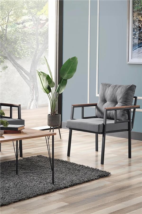 Evdemo Saye Metal Bahçe Balkon Oturma Takımı 2+1+1+Orta Sehpa Antrasit