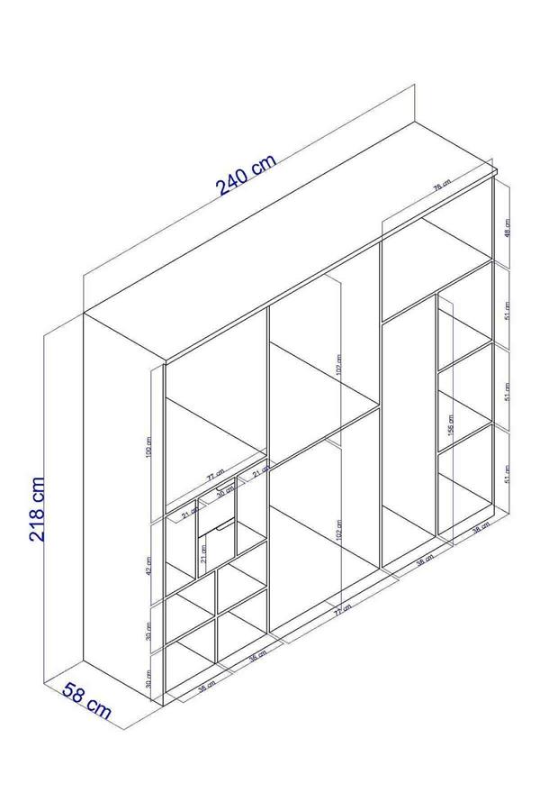 Eymense Biblo 240'lık Gardırop Bej